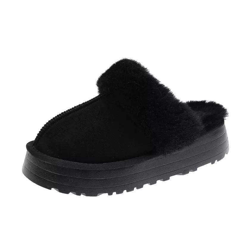 Pantoufles en Fourrure Antiderapantes, Confortable & épaisse pour femmes - Chaussure Ideale