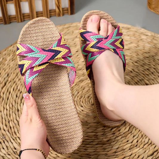 Chaussons Élégance en Lin – Douceur & Confort