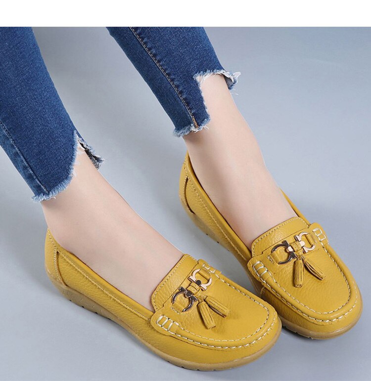 Mocassin en cuir, ultra légères, confortable et elegant pour femmes - Chaussure Ideale