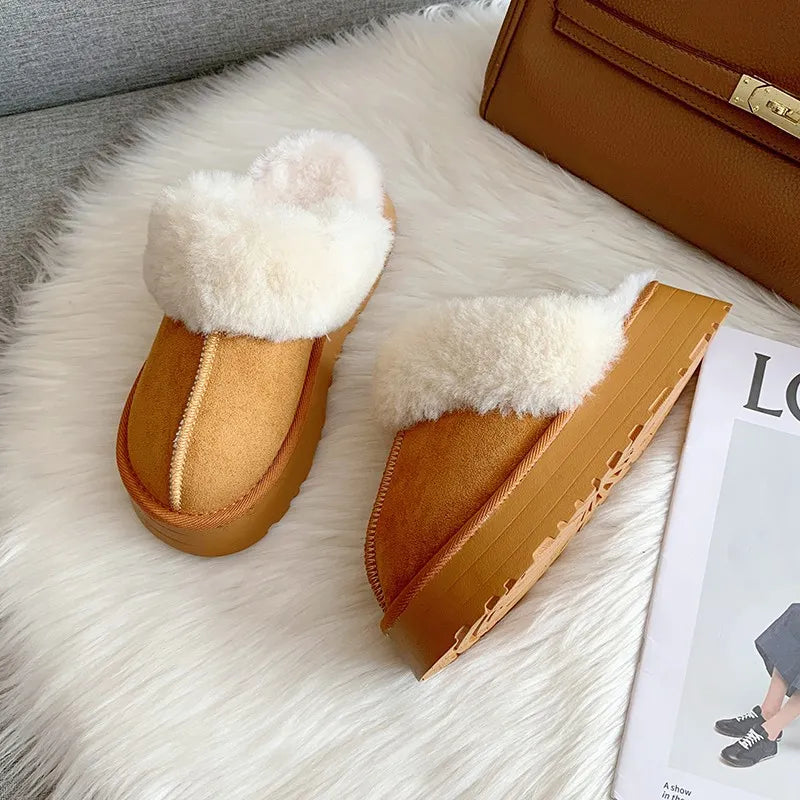 Pantoufles en Fourrure Antiderapantes, Confortable & épaisse pour femmes - Chaussure Ideale