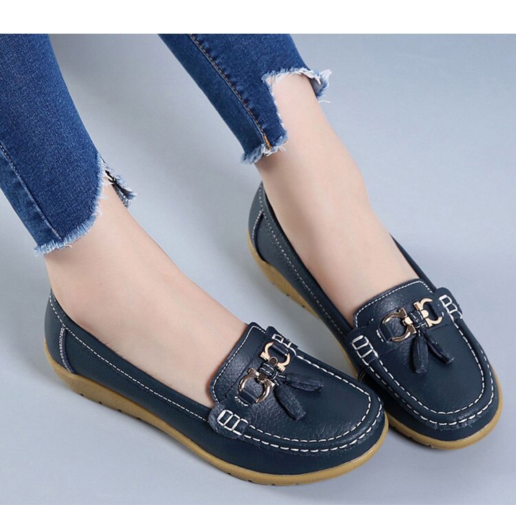 Mocassin en cuir, ultra légères, confortable et elegant pour femmes - Chaussure Ideale
