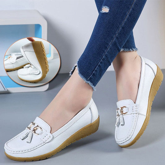 Mocassin en cuir, ultra légères, confortable et elegant pour femmes - Chaussure Ideale