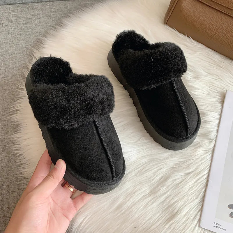 Pantoufles en Fourrure Antiderapantes, Confortable & épaisse pour femmes - Chaussure Ideale