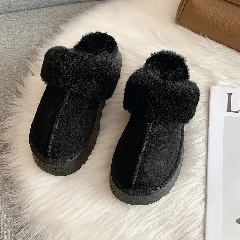 Pantoufles en Fourrure Antiderapantes, Confortable & épaisse pour femmes - Chaussure Ideale