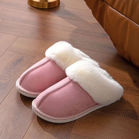 Pantoufles en Fourrure Antiderapantes, Confortable & épaisse pour femmes - Chaussure Ideale