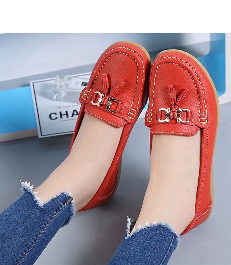 Mocassin en cuir, ultra légères, confortable et elegant pour femmes - Chaussure Ideale